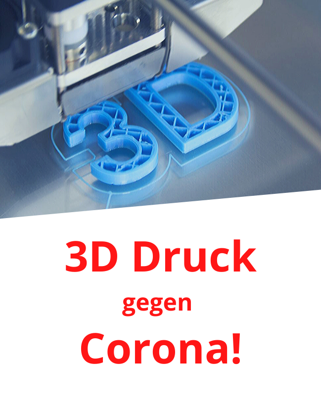 Schriftzug 3D in blau als 3D-gedrucktes Bauteil